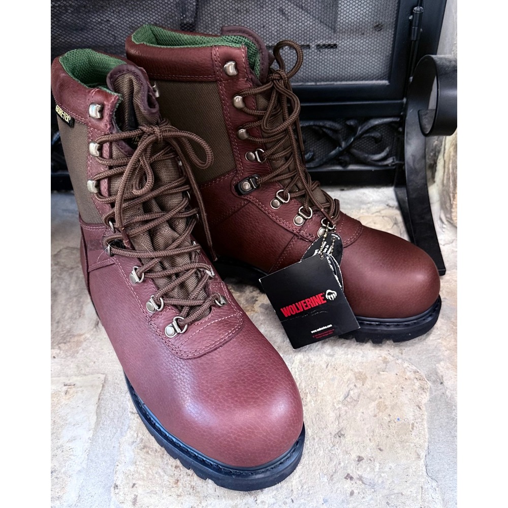 Wolverine W03868 Gore-Tex Steel Toe 8" Work Boots Brown Men's 9.5M NIB